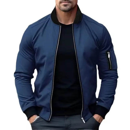 King Billion Men's Solid Color Bomber Jacket - Casual Windbreaker Coat - Buy Center US