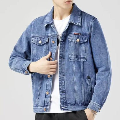 Hip-Hop Men's Denim Jacket - Casual Cotton Slim Fit Cowboy Style Coat - Buy Center US
