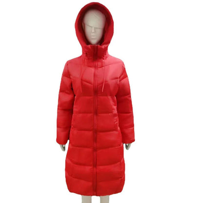 Women's Hooded Down Coat - Medium Long Slim Fit Stylish Parka - Buy Center US