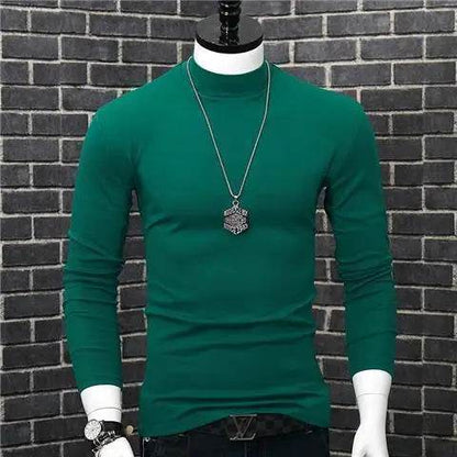 Men's Casual Turtleneck T-Shirt - Autumn Winter Slim Fit Long Sleeve - Buy Center US