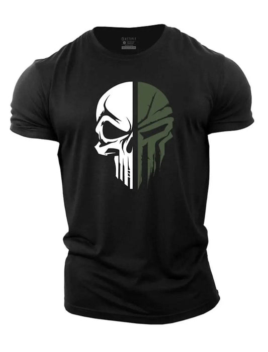 3D Printed Military Skull T-Shirt for Men - Casual Gym Wear - Buy Center US