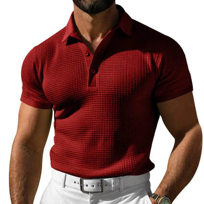 Men's Breathable Summer Polo T-Shirt - Classic Solid Color Top - Buy Center US