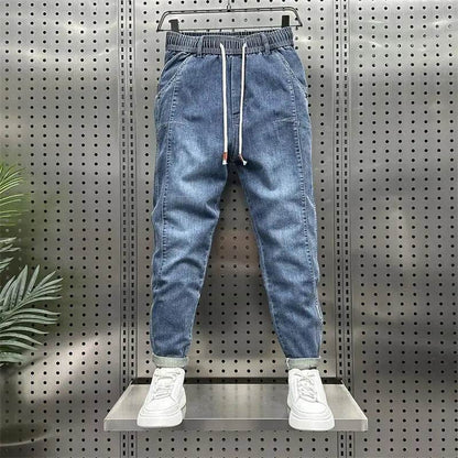 Luxury Loose-Fitting Harem Jeans for Men - Casual Blue Pants - Buy Center US