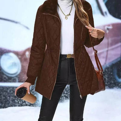 Women's Lightweight Stand Collar Jacket - Padded for Fall & Winter - Buy Center US