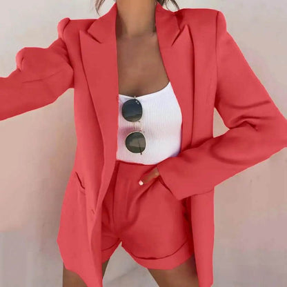 SANWOOD Women's Summer Jacket Shorts Suit - Office Casual Outfit - Buy Center US