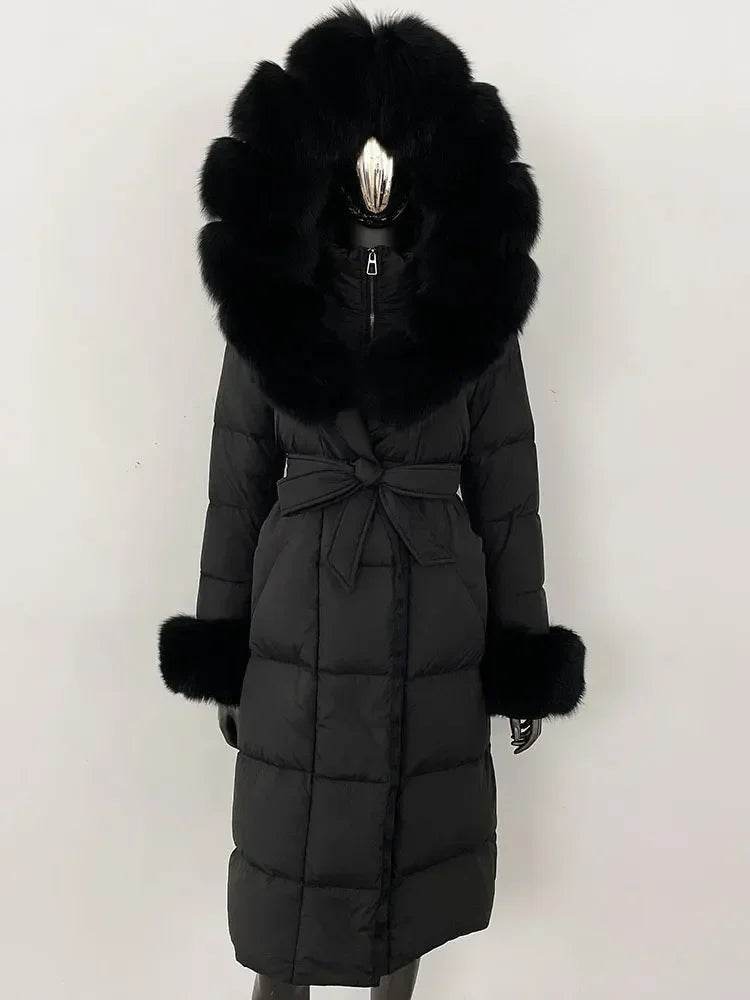 Elegant Hooded Women’s Winter Jacket - 90% Duck Down, Warm & Stylish - Buy Center US