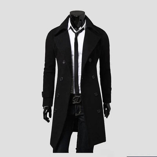 Men's Slim Fit Casual Woolen Jacket - Double Breasted for Autumn/Winter - Buy Center US