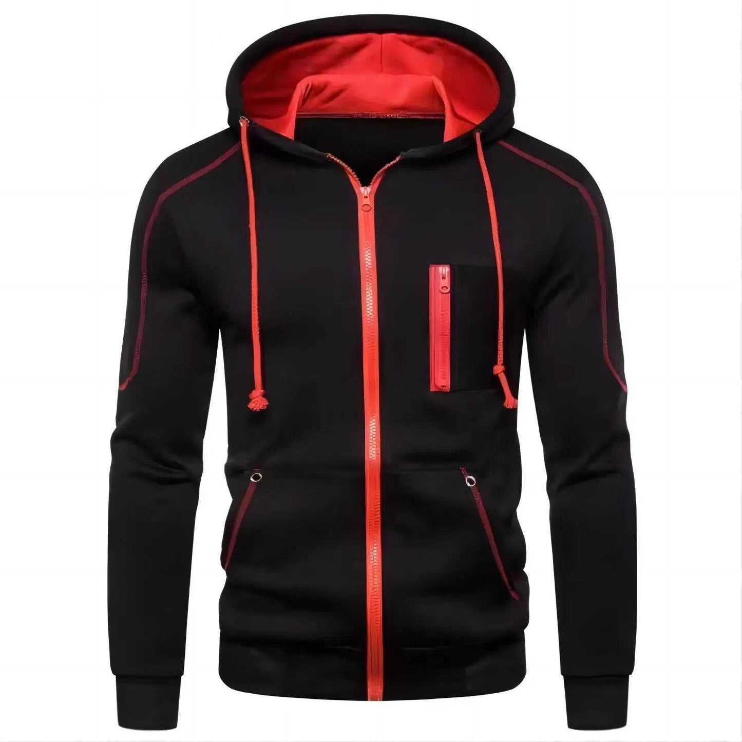 2024 Men's Hoodie Jacket - Zippered Hooded Pullover for Casual Style - Buy Center US