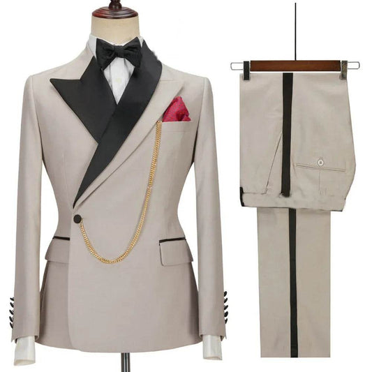 Elegant Yellow Men’s Suit - Slim Fit Peaked Lapel Blazer & Pants - Buy Center US
