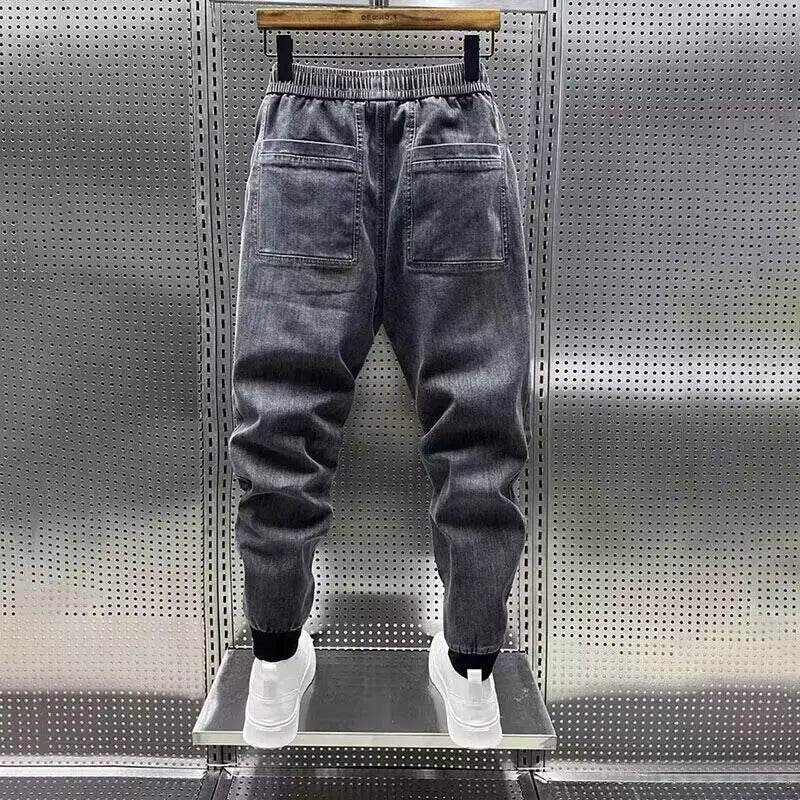 2024 Spring Autumn Men's Loose Drawstring Denim Jeans for Casual Wear - Buy Center US