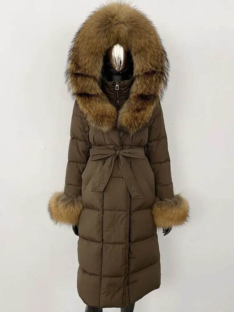 Elegant Hooded Women’s Winter Jacket - 90% Duck Down, Warm & Stylish - Buy Center US