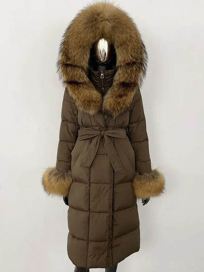 Elegant Hooded Women’s Winter Jacket - 90% Duck Down, Warm & Stylish - Buy Center US