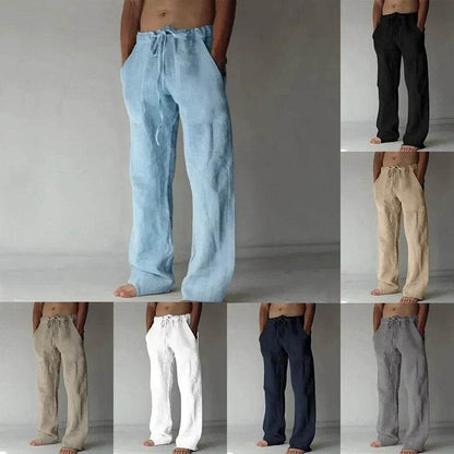 2024 Men's Loose Cotton Linen Wide Leg Pants - Casual Sportswear M-4XL - Buy Center US