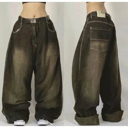 Y2K Harajuku Big Pocket Baggy Jeans for Men - Vintage Punk Style - Buy Center US