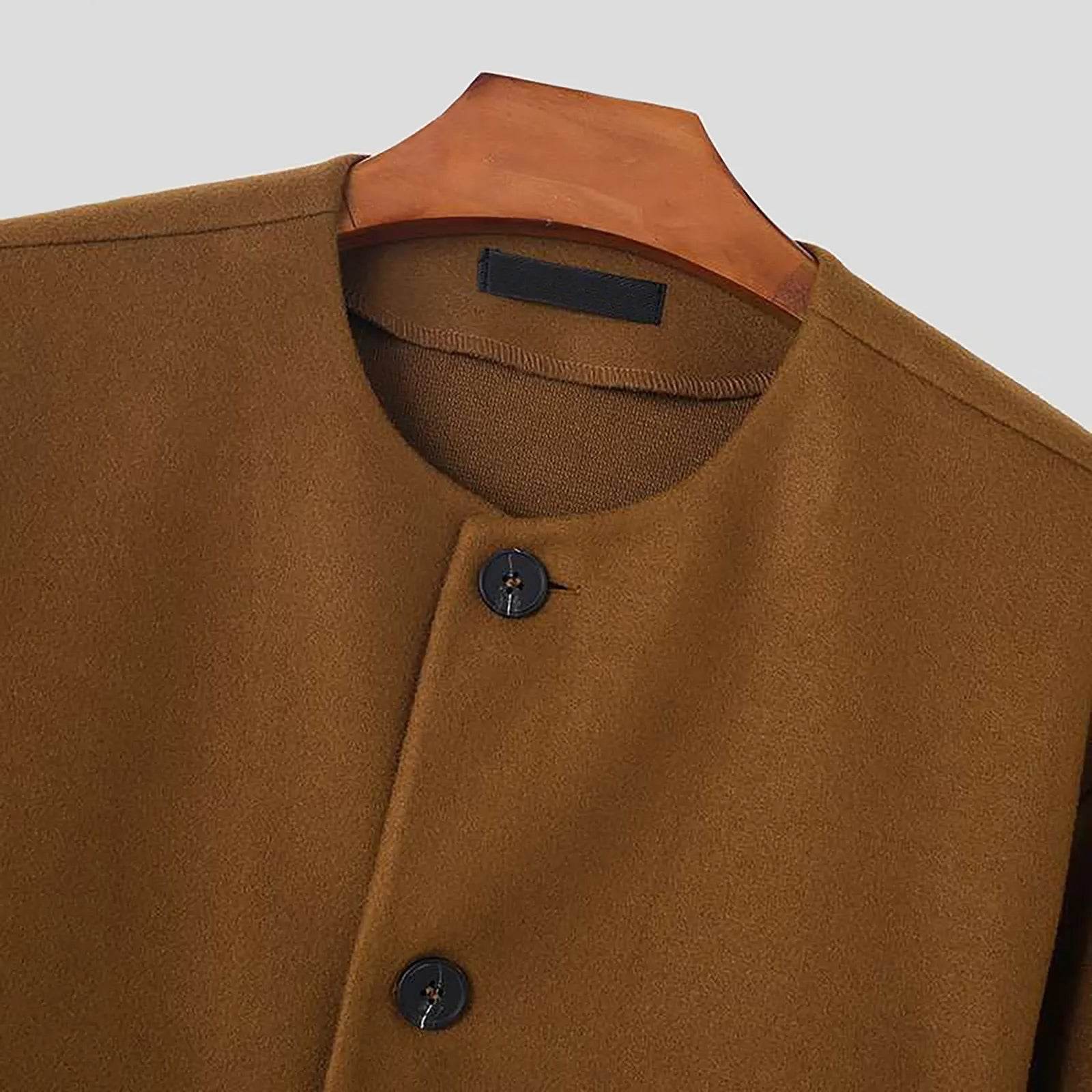 Men’s Winter 2025 Casual Jacket - Stand Collar, Detachable Hood, Checked Design - Buy Center US