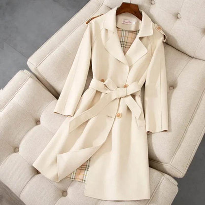 Women's Long Suede Trench Coat 2024 - Fashionable & Chic - Buy Center US