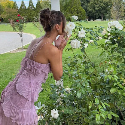Elegant Backless Evening Gown - Stylish A-Line Party Dress for Women - Buy Center US