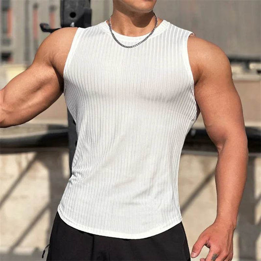 RUASPV Men's Fitness Tank Top - Striped Sleeveless Gym Vest for Summer - Buy Center US