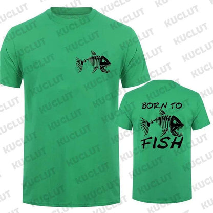 Born To Fish Funny T-Shirt - Casual Short Sleeve for Fishing Lovers - Buy Center US