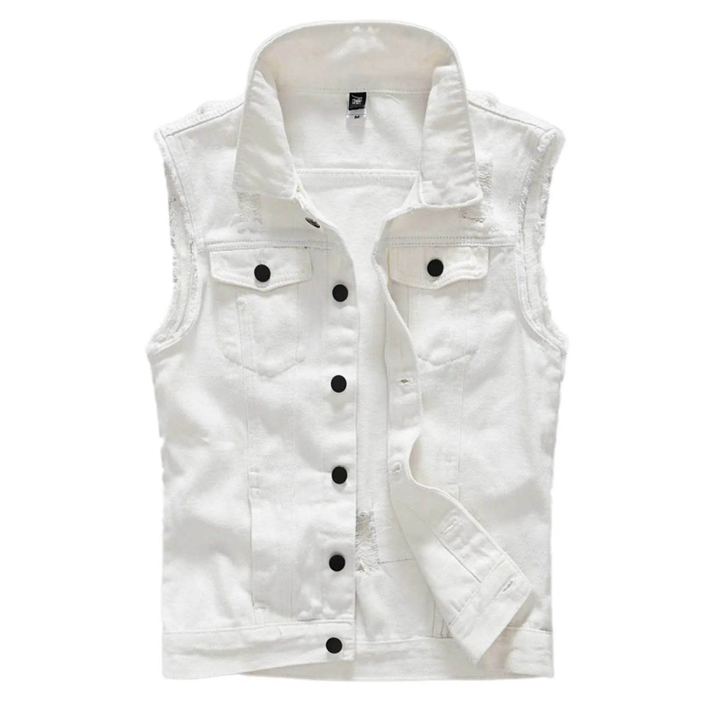 Men's Slim Fit Denim Vest - Casual Sleeveless Spring Waistcoat - Buy Center US