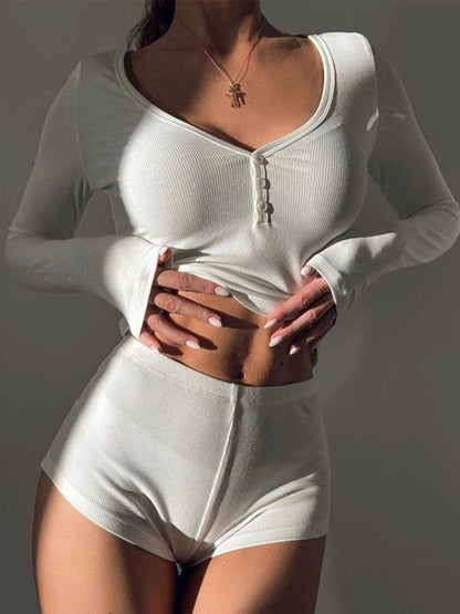 Dulzura 2024 Autumn Women’s Ribbed 2 Piece Set - Sexy Streetwear - Buy Center US