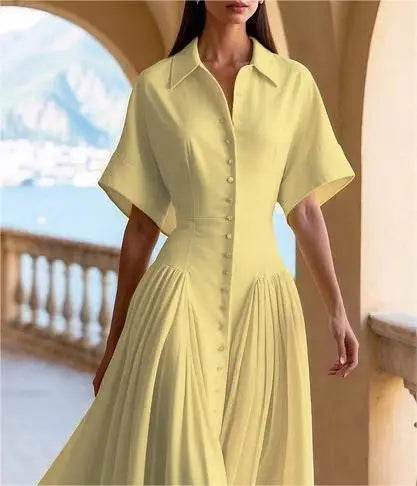 Modigirl Elegant Midi Dress for Women - High Waist A-Line Style - Buy Center US