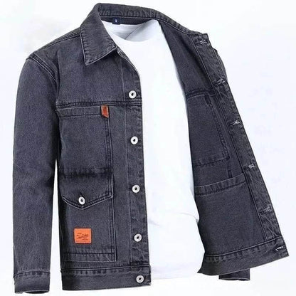 Trendy Men's Loose Fit Denim Jacket - Fashionable Spring Crossbody Style - Buy Center US