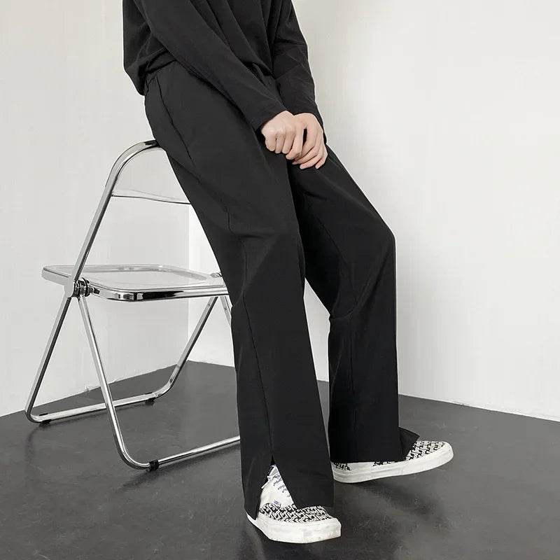 Men's Casual Straight Baggy Pants - Fashionable Midweight Trousers - Buy Center US