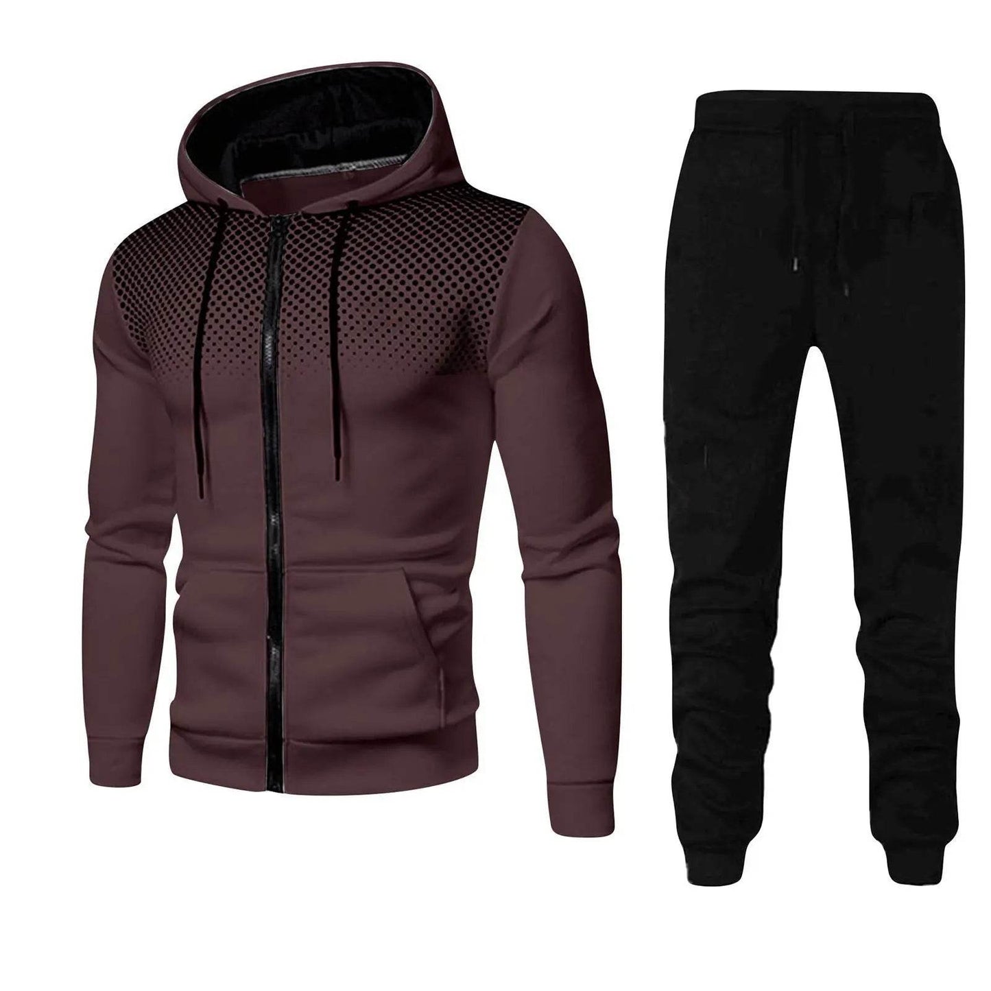 Stylish Zipper Hooded Tracksuit for Men - Casual Fitness Jogging Set - Buy Center US