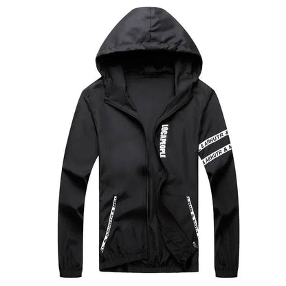 Men's Summer Windbreaker Jacket - Lightweight Hooded Cycling Coat - Buy Center US