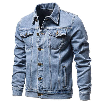 MISNIKI Men's Casual Jeans Jacket - Versatile Solid Color Outerwear - Buy Center US