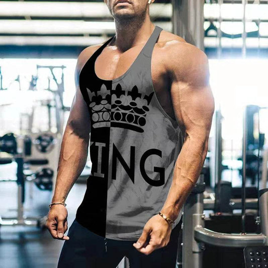 King Letter 3D Printed Men's Tank Top - Casual Summer Streetwear Gear - Buy Center US