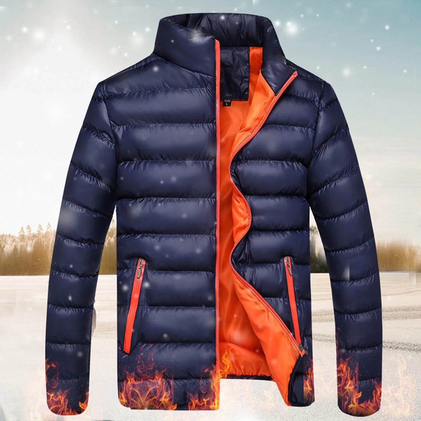 ISHOWTIENDA Men's Zipper Bubble Coat - Lightweight Windproof Puffer Jacket - Buy Center US
