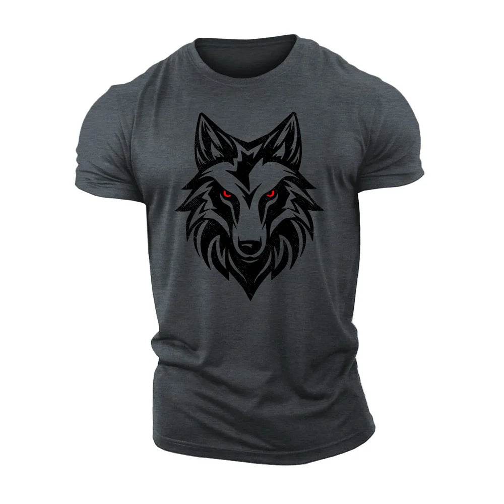 3D Printing Wolf Red Eyes T-Shirt - Casual Short Sleeve for Men - Buy Center US