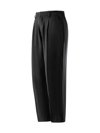 Lightweight Korean Men's Loose Slacks - Elastic Waist for Comfort - Buy Center US