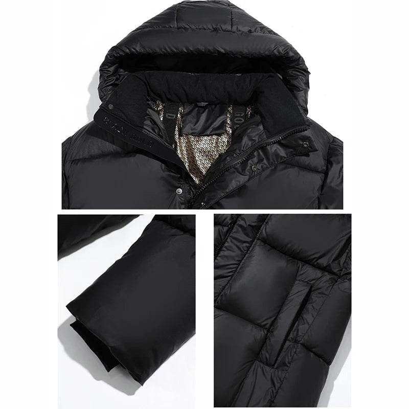 ABRINIC Women’s Hooded PU Down Coat - Oversized Casual Parka - Buy Center US