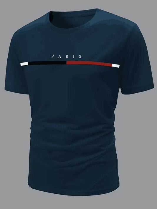 Men's Paris Pattern T-Shirt - Breathable Summer Casual Wear - Buy Center US