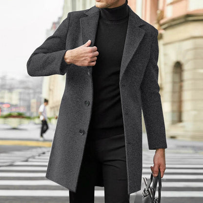 ZOMAXIUJEE Men’s Slim Fit Woolen Winter Jacket - Vintage Style Padded Coat - Buy Center US
