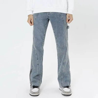 2023 Y2K Fashion Baggy Flare Jeans - Men's Distressed Denim Pants - Buy Center US
