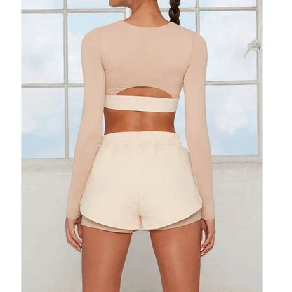 American Fashion Long-Sleeved Yoga Set - Color Collision Design - Buy Center US