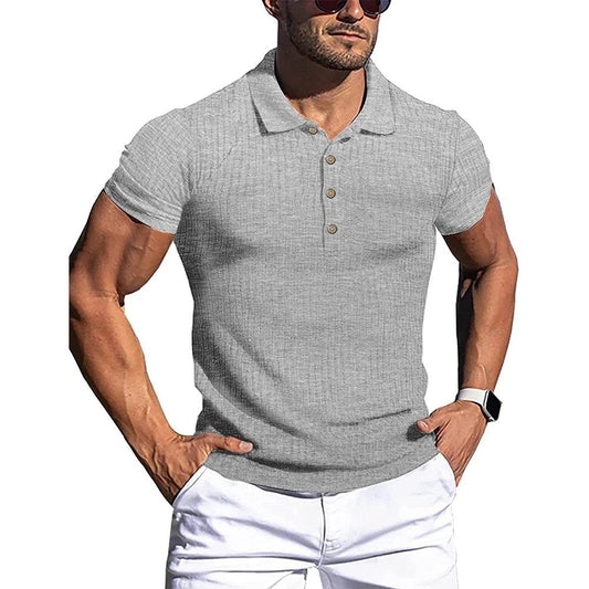 King Billion Men's Summer Polo Shirt - Solid Stripe, Short Sleeve Casual Wear - Buy Center US