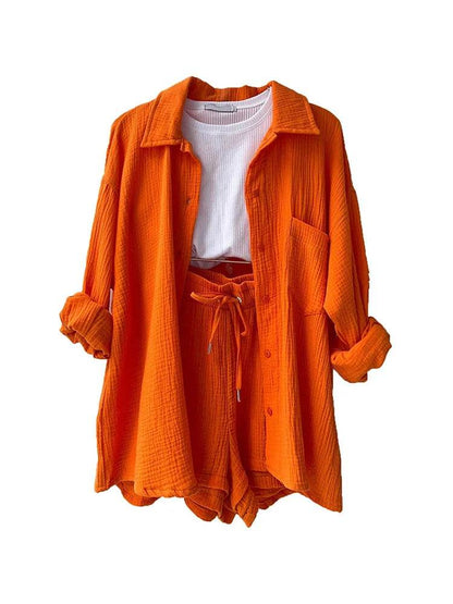 DANXRUHA Women's Muslin Suit Short Set - Casual Spring Outfit - Buy Center US