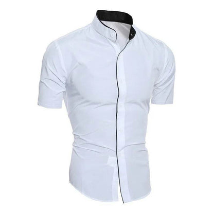 Casual Short Sleeve Men’s Shirt - Solid Color for Summer Comfort - Buy Center US