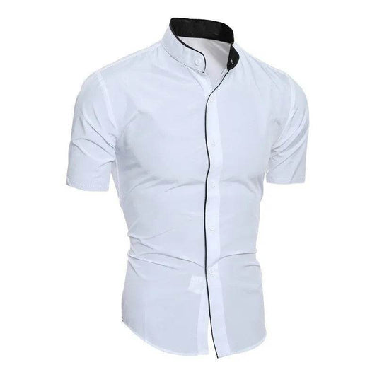 Casual Short Sleeve Men’s Shirt - Solid Color for Summer Comfort - Buy Center US