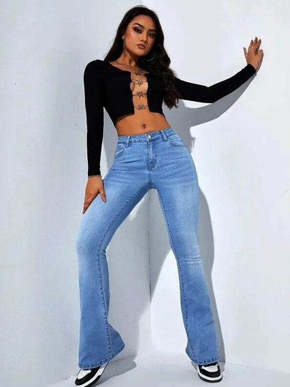 LEEYOVEE Women's High Waist Boot Cut Jeans - Stretch & Comfortable Fit - Buy Center US