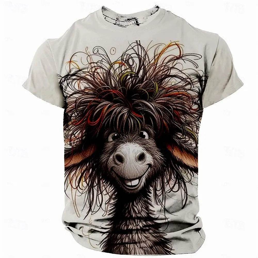 Funny Men's Oversized T-Shirt with Animal Chicken Print - Casual Summer Tee - Buy Center US