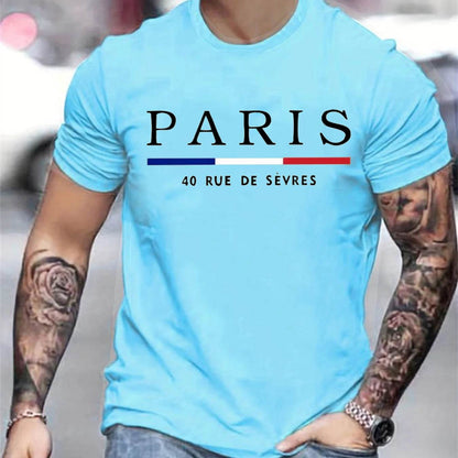 Paris Graphic T-Shirts for Men - Breathable Short Sleeve Casual Tees - Buy Center US