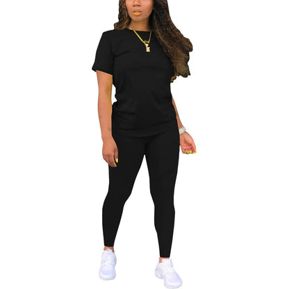 HAKUBEBY Women's Summer Short Sleeve Pants Set - Casual & Comfortable - Buy Center US