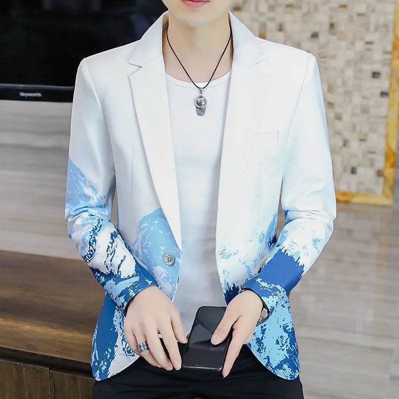 Men's Slim Fit Blazer - Trendy British Style for Casual and Smart Events - Buy Center US