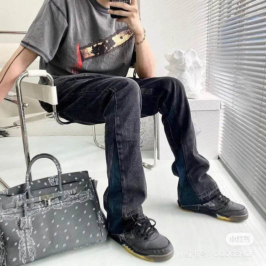 MLSJSHIQI High Street Loose Micro Flared Jeans for Men - Casual Spring Style - Buy Center US